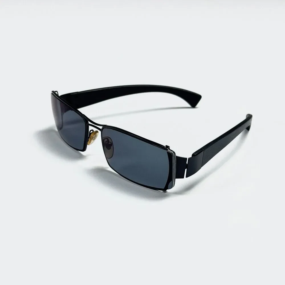Gold & Wood Paris H05.8 Wood Temple Eyeglass Frames Men 61-17 Black Metal RX